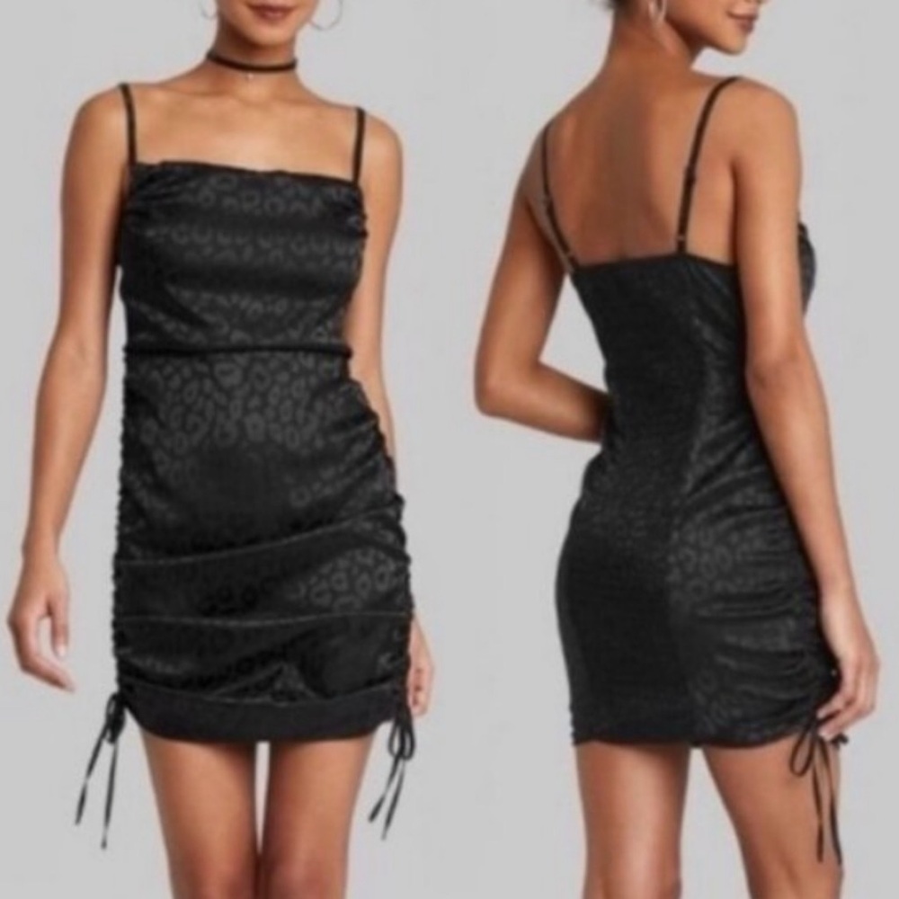 Wild Fable Black Leopard Mini Dress Juniors Size Medium NEW with Tags
